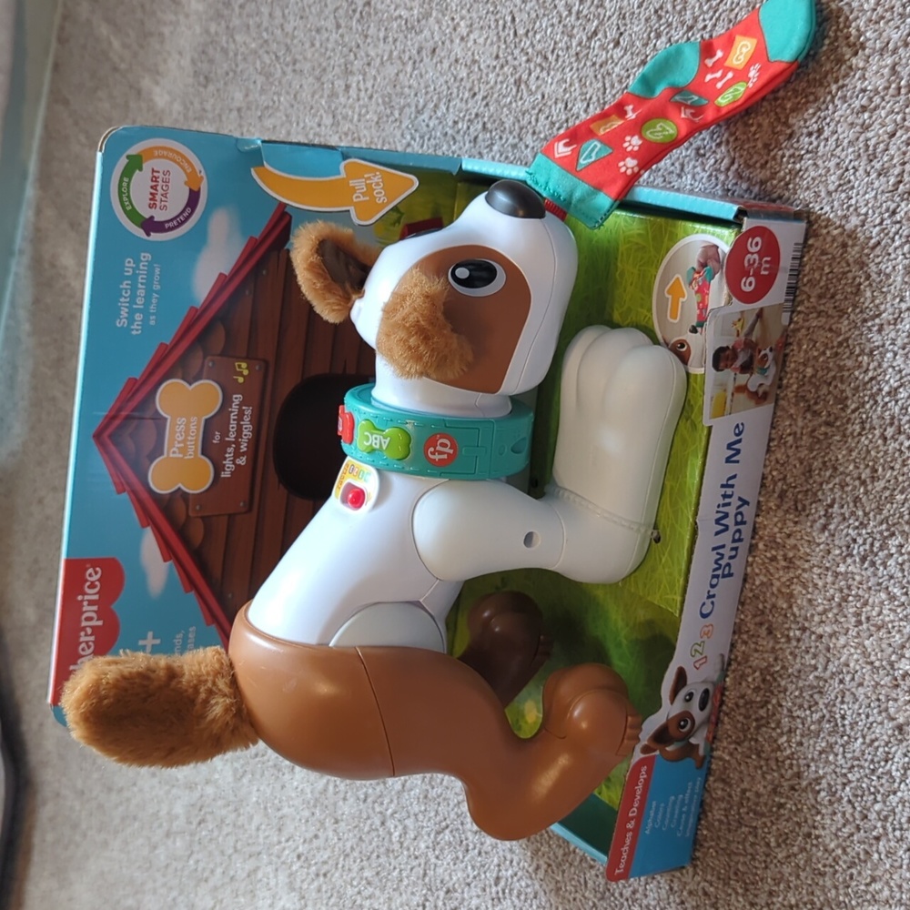 Fisher Price Crawl with me puppy toy NEW